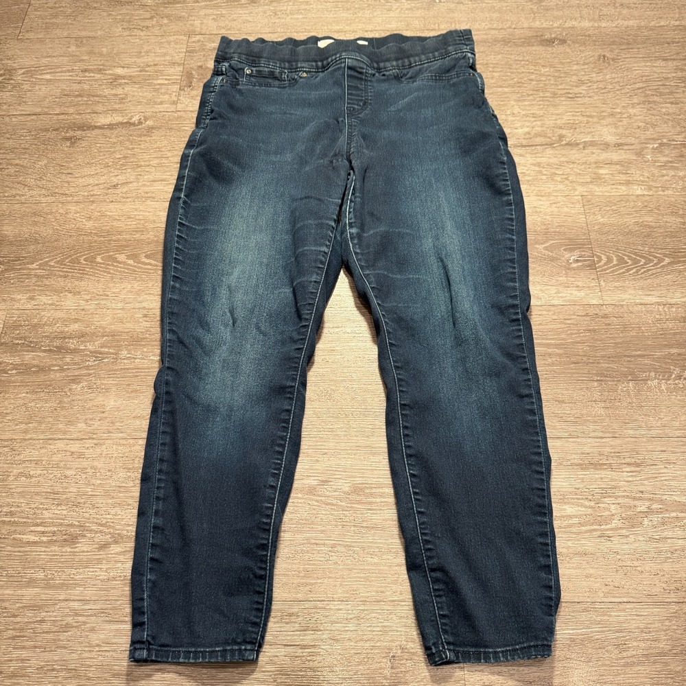 Signature Levi Strauss Skinny Jeans Womens 16S Dark Blue Pull On Totally Shaping